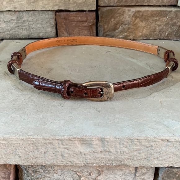 Brighton Accessories - Brighton brown leather and silver medium belt